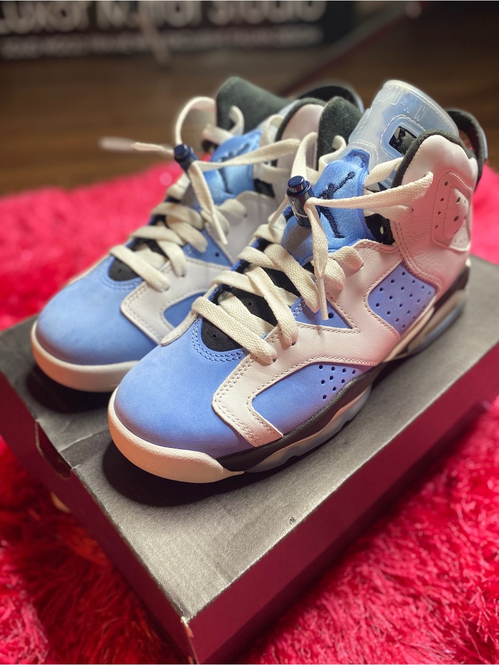 Jordan Kids Blue and White High-Top Sneakers